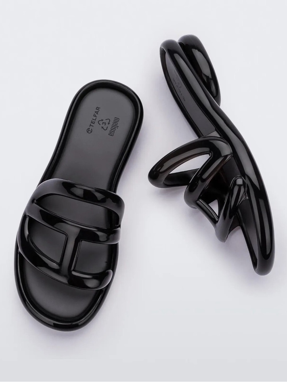 New Melissa x Telfar Jelly Slide Black size 8